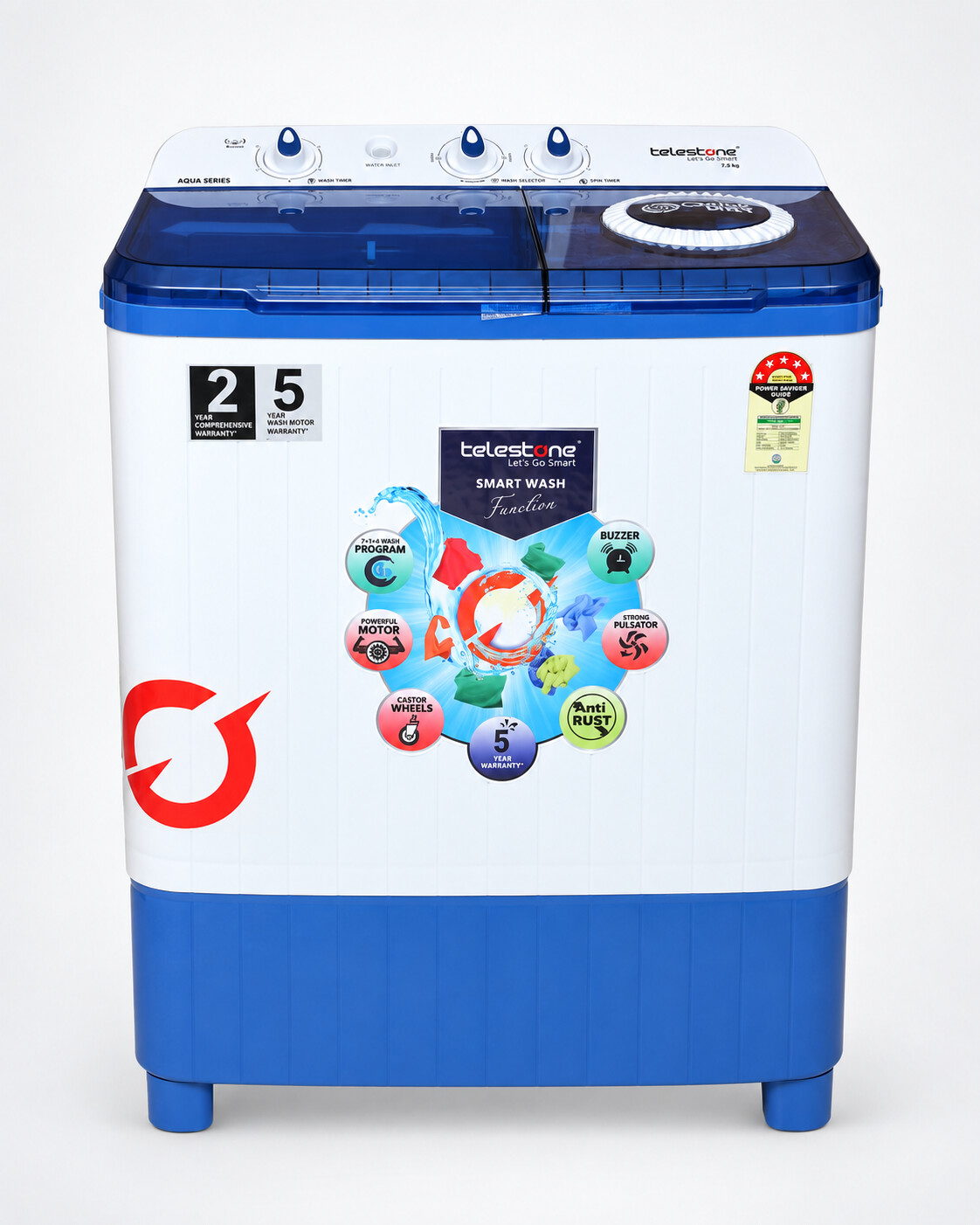 Aqua 7.5 kg Semi-Automatic Washing Machine — Air Dry — view 2